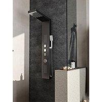 Living And Home Black Shower Tower Panel Thermostatic Shower Set