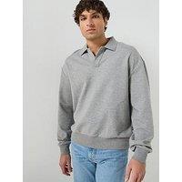 Boss C-Sota Open Collar Crew Sweater - Grey