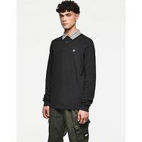 Weekend Offender Lindley Long Sleeve Polo Shirt - Black