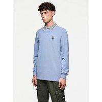 Weekend Offender Lindley Long Sleeve Polo Shirt - Blue