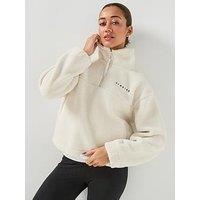 Gym King Women'S Linear Borg 1/4 Zip Fleece - Cream