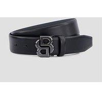 Boss Icon-G Bb Plaque Leather Belt - Black