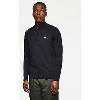 Weekend Offender Pierre Quarter Zip Knitted Jumper - Black