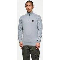 Weekend Offender Pierre Quarter Zip Knitted Jumper - Grey