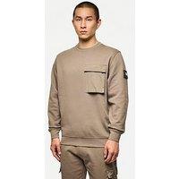 Weekend Offender Neve Pocket Crew Sweatshirt - Brown