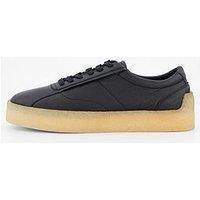 Hugo Leather Crepe Sole Trainers - Black