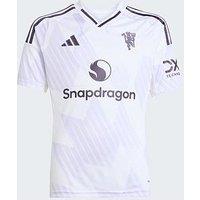 Adidas Personalised Manchester United Junior 25/26 Away Stadium Replica Shirt - White