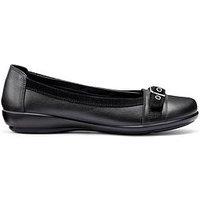 Hotter Sparrow Leather Ballerina Shoe - Black