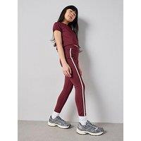 The Very Collection Girls Cropped T-Shirt And Leggings Sports Set - Dark Pink