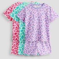 The Very Collection Girls 3 Pack Animal Print Short Pyjamas - Multi