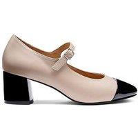 Hotter Shimmer Wide Fit Leather Heeled Shoe - Beige