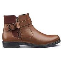 Hotter Kingston Wide Fit Leather Ankle Boot - Tan