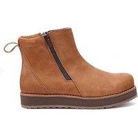 Hotter Carina Flatform Ankle Boot - Tan