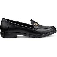 Hotter Clovelly Wide Fit Leather Loafer - Black