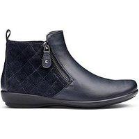 Hotter Winchester Leather Zip Ankle Boot - Navy