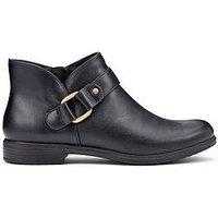 Hotter Linton Wide Fit Leather Ankle Boot - Black