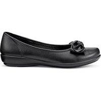 Hotter Jewel Leather Ballerina Shoe - Black