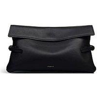Radley Fleet Street Large Leather Flapover Clutch Bag - Black