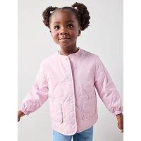 The Very Collection Girls Quilted Embroidered Jacket - Purple