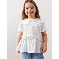 The Very Collection Girls Woven Collar Blouse - White