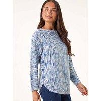 Roman Petite Curve Hem Knit Jumper - Blue