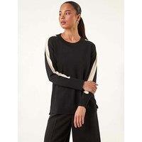 Roman Petite Contrast Knitted Jumper - Black
