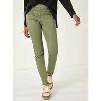 Roman Elastic Waist 31" Denim Stretch Jegging - Sage