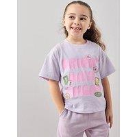 The Very Collection Girls Slogan Tshirt - Lilac - Purple