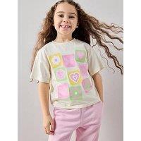 The Very Collection Girls Postcard Printed T-Shirt - White