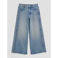 River Island Older Girls Pull On Wide Leg Jeans - Blue