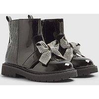 River Island Mini Girls Changeable Bow Strap Boots - Black
