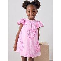 The Very Collection Girls Cotton Occasionwear Dress - Pink
