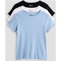 The Very Collection Girls 3-Pack Rib Short Sleeve Top - Multi