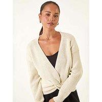 Roman Petite Twist Front Knit Jumper - Ivory
