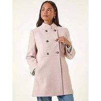 Roman Petite Military Buttoned Coat - Light Pink