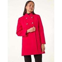 Roman Petite Military Buttoned Coat - Red