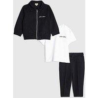 River Island Mini Boys Pinstripe Shirt 3 Piece Set - Navy