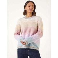 Roman Ombre Tinsel Knit Jumper - Neutral