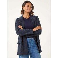 Roman Boucle Jersey Blazer - Navy