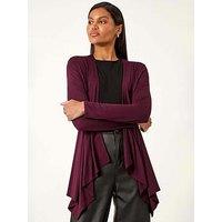 Roman Waterfall Stretch Cardigan - Burgundy