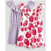 The Very Collection Girls 2 Pack Jersey Playsuits - Multi