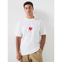 Hugo Dalentin Heart Logo Back Print T-Shirt - White