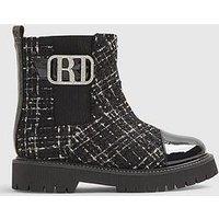 River Island Older Girls Boucle Embellished Boots - Black