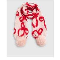 River Island Older Girls Bow Pom Pom Scarf - Pink