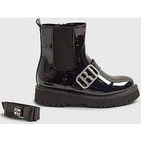 River Island Older Girls Changeable Strap Chelsea Boots - Black