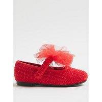 River Island Mini Girls Organza Bow Shoes - Red