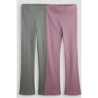 The Very Collection Girls Rib 2 Pack Leggings - Multi