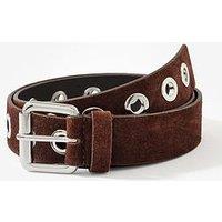 Mint Velvet Suede Eyelet Belt - Brown