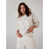 Mint Velvet Cream Star Sweatshirt - White