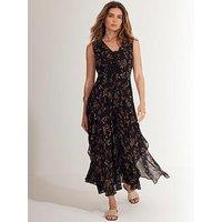 Mint Velvet Rose Print Midi Dress - Red